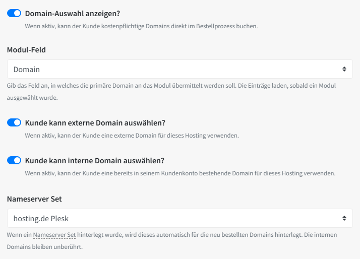 <span>Domainauswahl oder -Upselling</span> im Bestellprozess