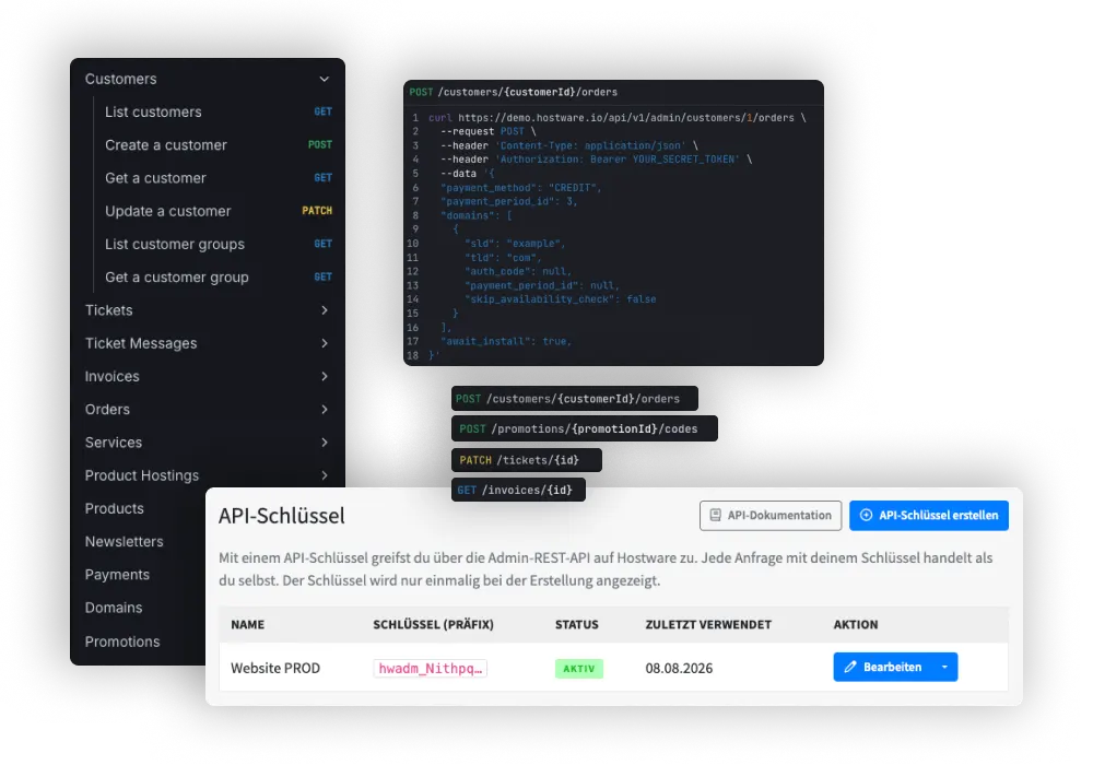 Die komplexesten Dinge integrieren mit der <span>hostware API</span>
