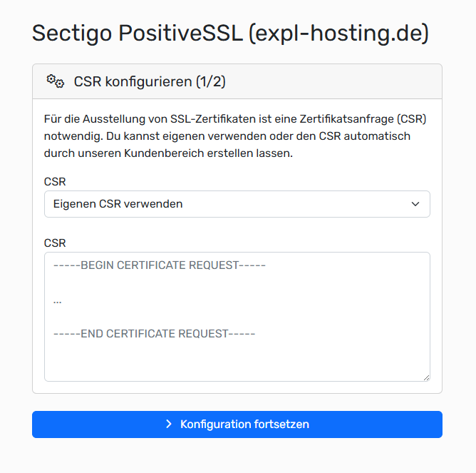 Einfacher CSR Upload